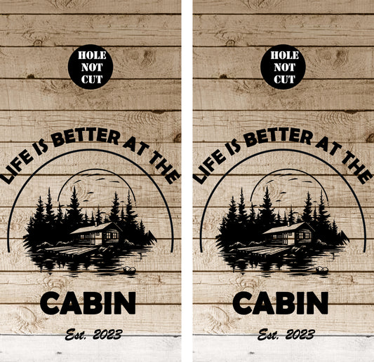 Life is Better at The Cabin Cornhole Vinyl Wraps/Skins