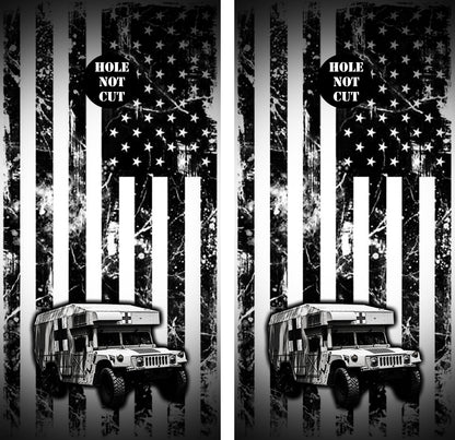 Black American Flag Paramedic Military Vinyl Wraps/Skins