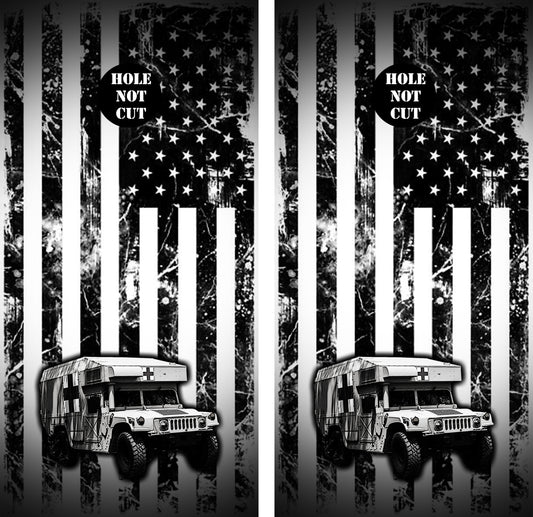 Black American Flag Paramedic Military Vinyl Wraps/Skins