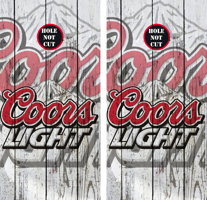 Coors Light Grey Wood Panel Vinyl Wraps/Skins