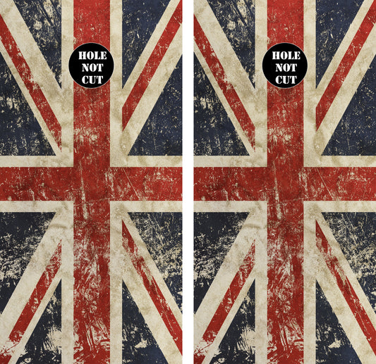 Rustic British Flag Cornhole Vinyl Wraps/Skins