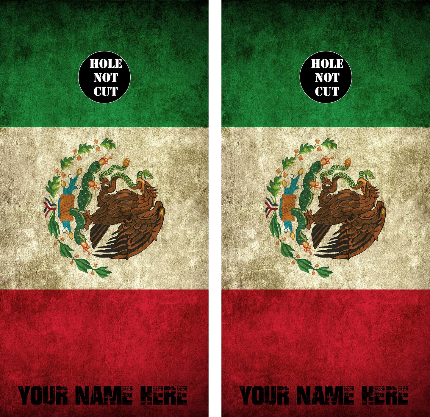 Worn Mexican Flag Cornhole Wraps/Skins
