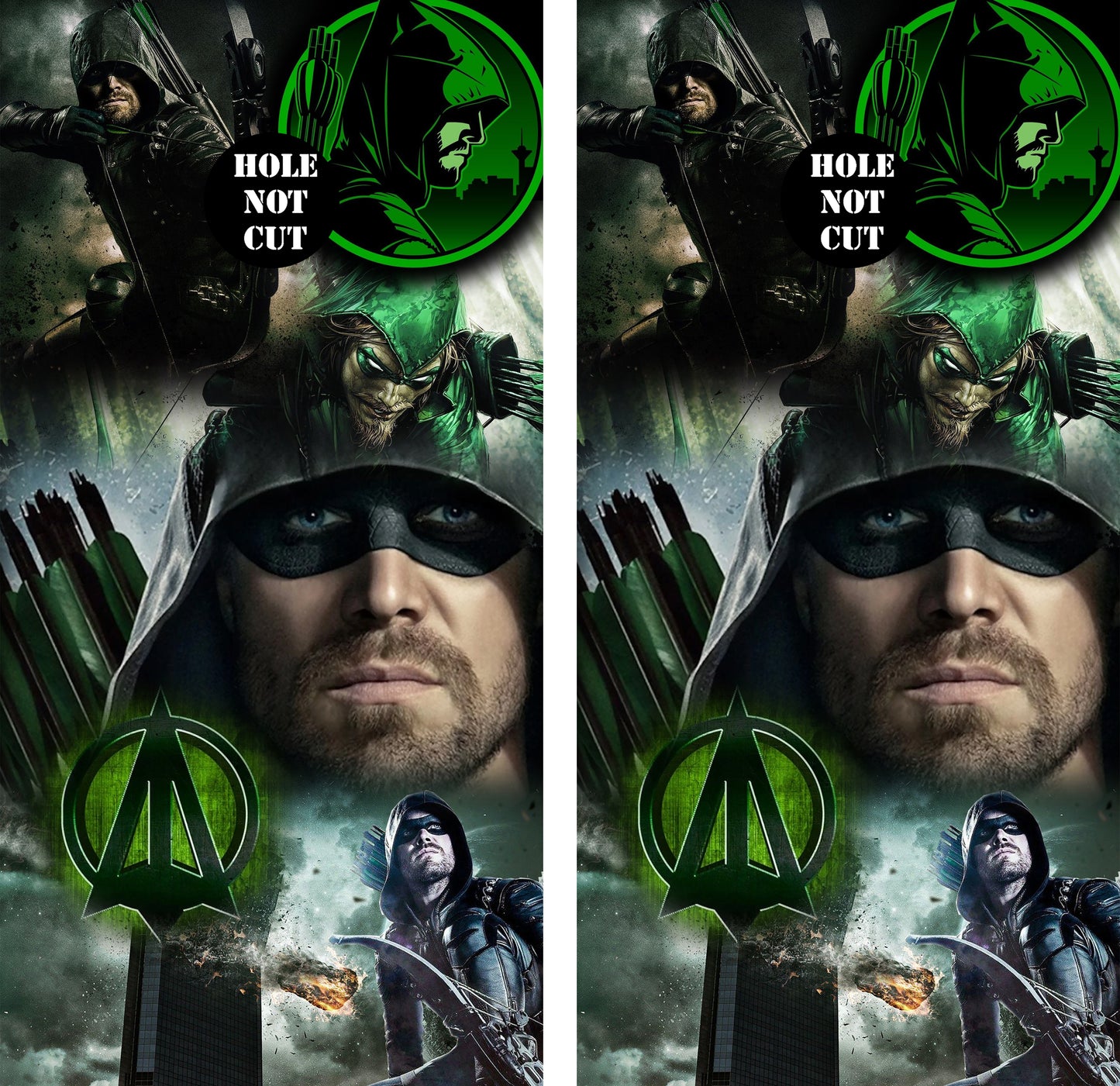 Green Arrow Superhero Cornhole Wraps/Skins