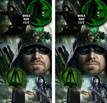 Green Arrow Superhero Cornhole Wraps/Skins