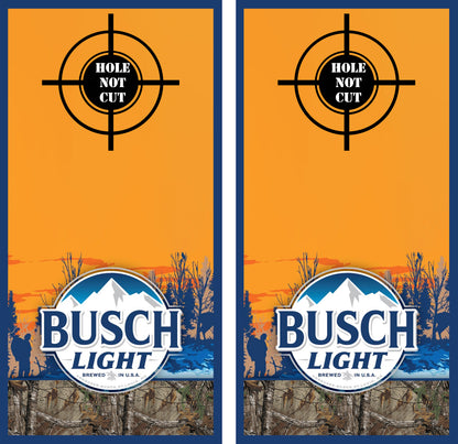 Orange Busch Light Beer Hunter Drinking Cornhole Vinyl Wraps/Skins