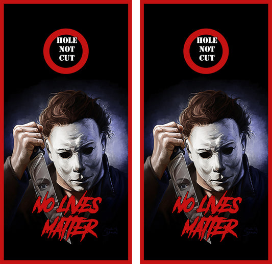 Michael Myers No Lives Matter Cornhole Vinyl Wraps/Skins