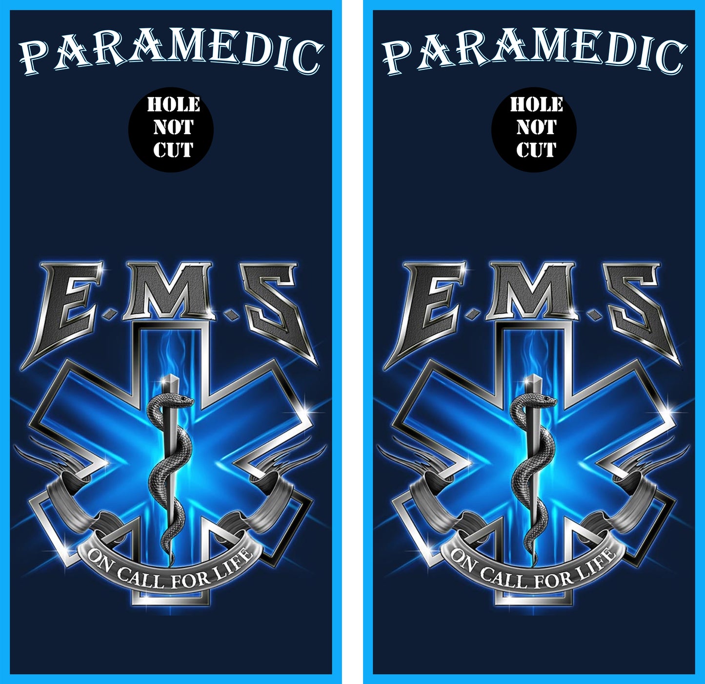 Paramedic Star Cornhole Vinyl Wraps/Skins