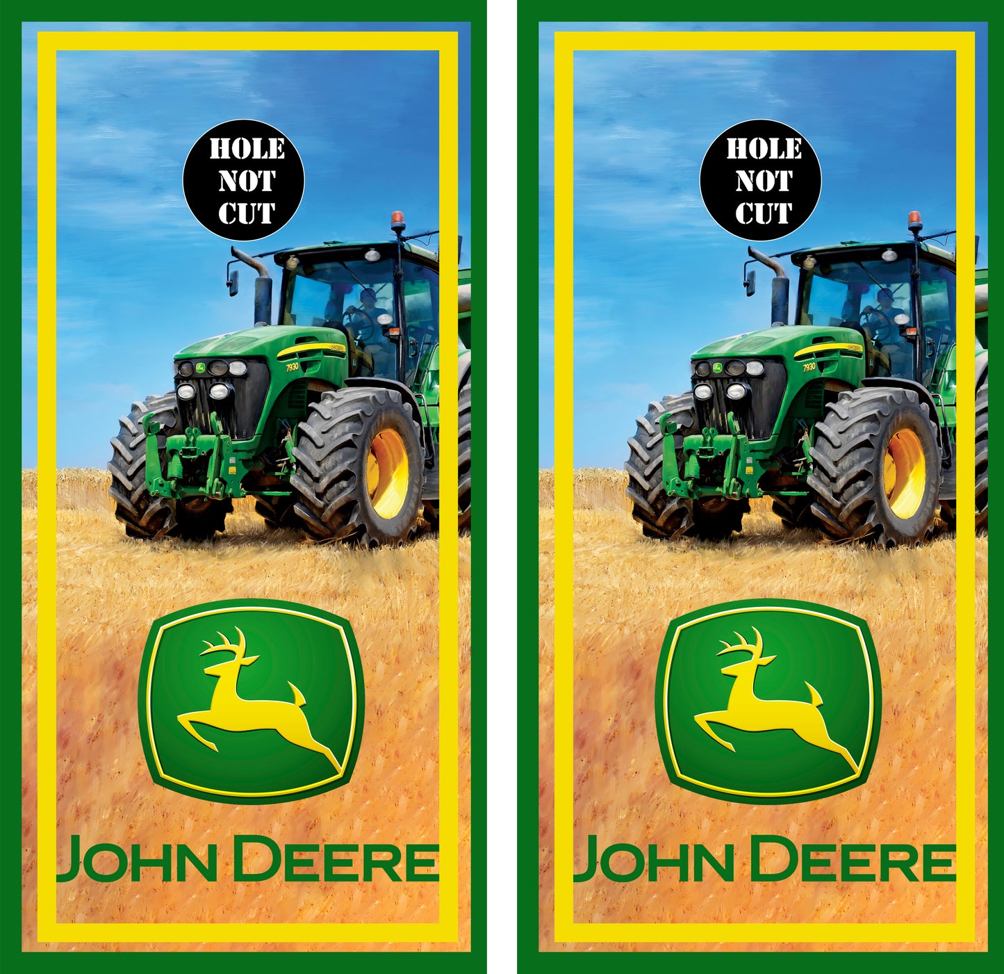 John Deere Tractor Cornhole Wraps/Skins