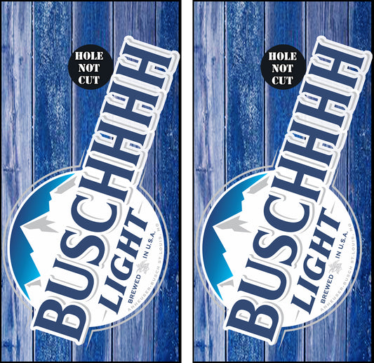 Buschhhh Beer Label Blue Wood Vinyl Wraps/Skins