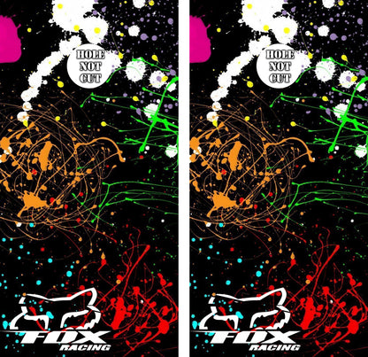 Fox Racing Paint Splatter Cornhole Wraps/Skins