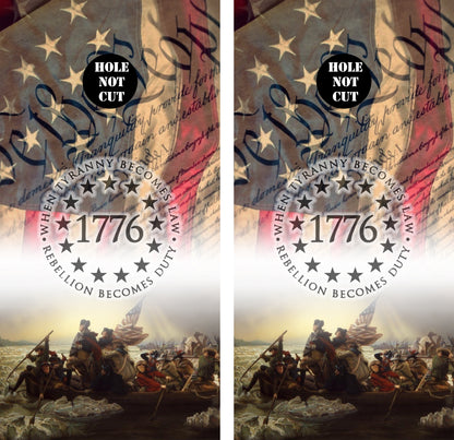 We the People - Crossing the deleware Cornhole Vinyl Wraps/Skins