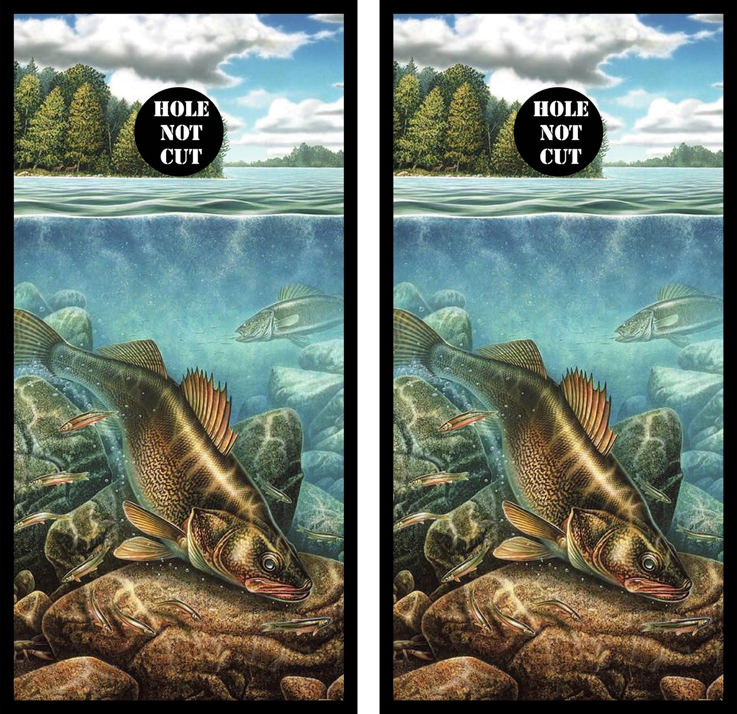Walleye Underwater Artistic Cornhole Wraps/Skins