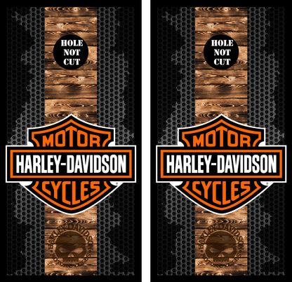 Harley Davidson Metal Mesh Cornhole Vinyl Wraps