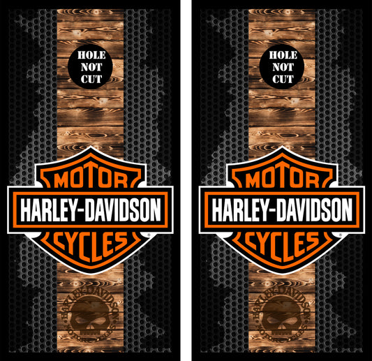 Harley Davidson Metal Mesh Cornhole Vinyl Wraps