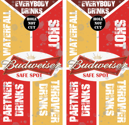 Budweiser Waterfall Drinking Game Vinyl Wraps/Skins