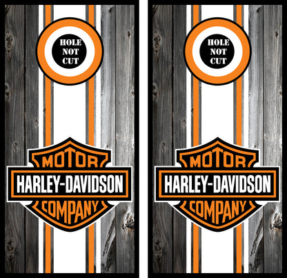 Harley Davidson Stripe Cornhole Wraps — Ride in Style, Toss with Attitude