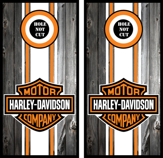 Harley Davidson Stripe Cornhole Wraps — Ride in Style, Toss with Attitude