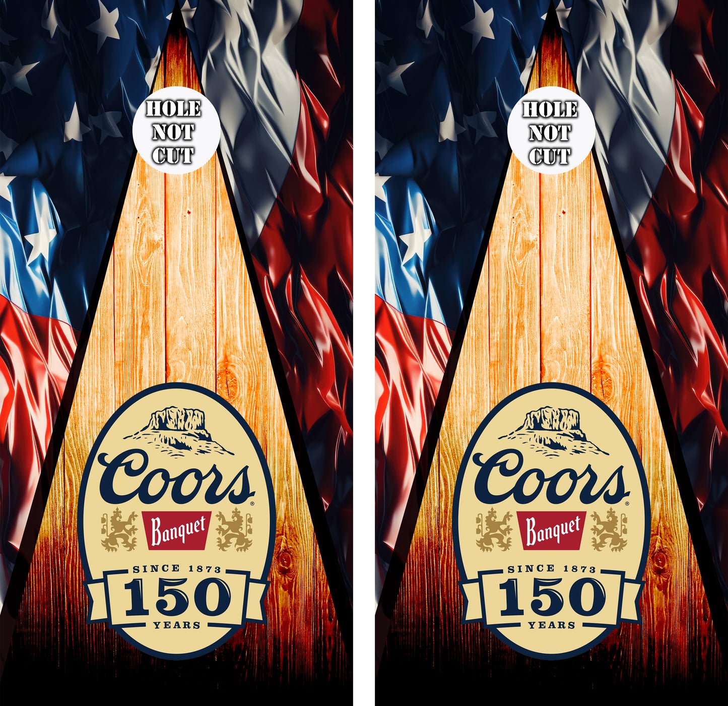 Coors Banquet Flag Wood Vinyl Wraps/Skins