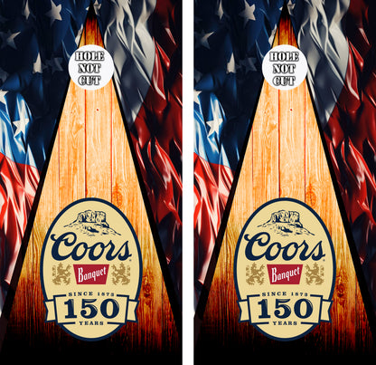 Coors Banquet Flag Wood Vinyl Wraps/Skins