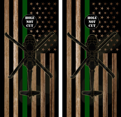 Thin Green Line Military Helicopter Vinyl Wraps/Skins