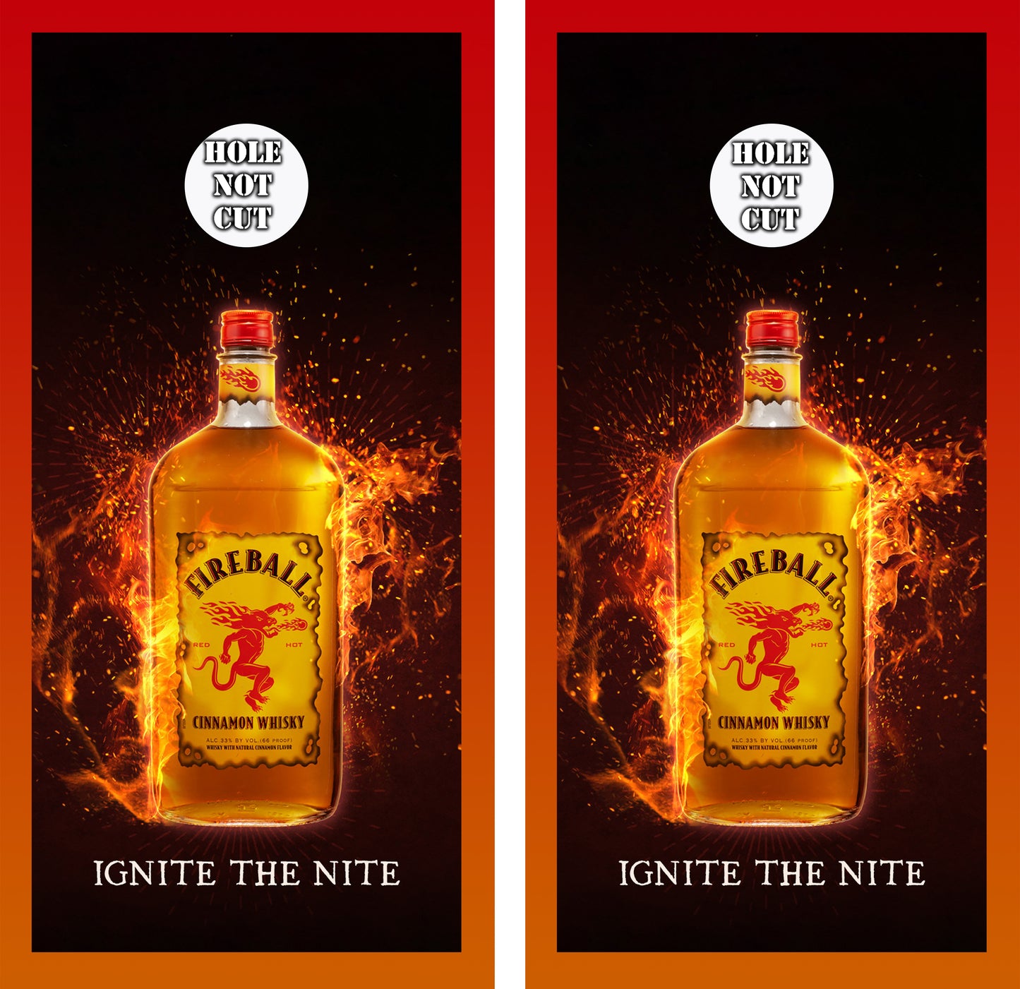 Fireball Whiskey Ignite Red Border Vinyl Wraps/Skins