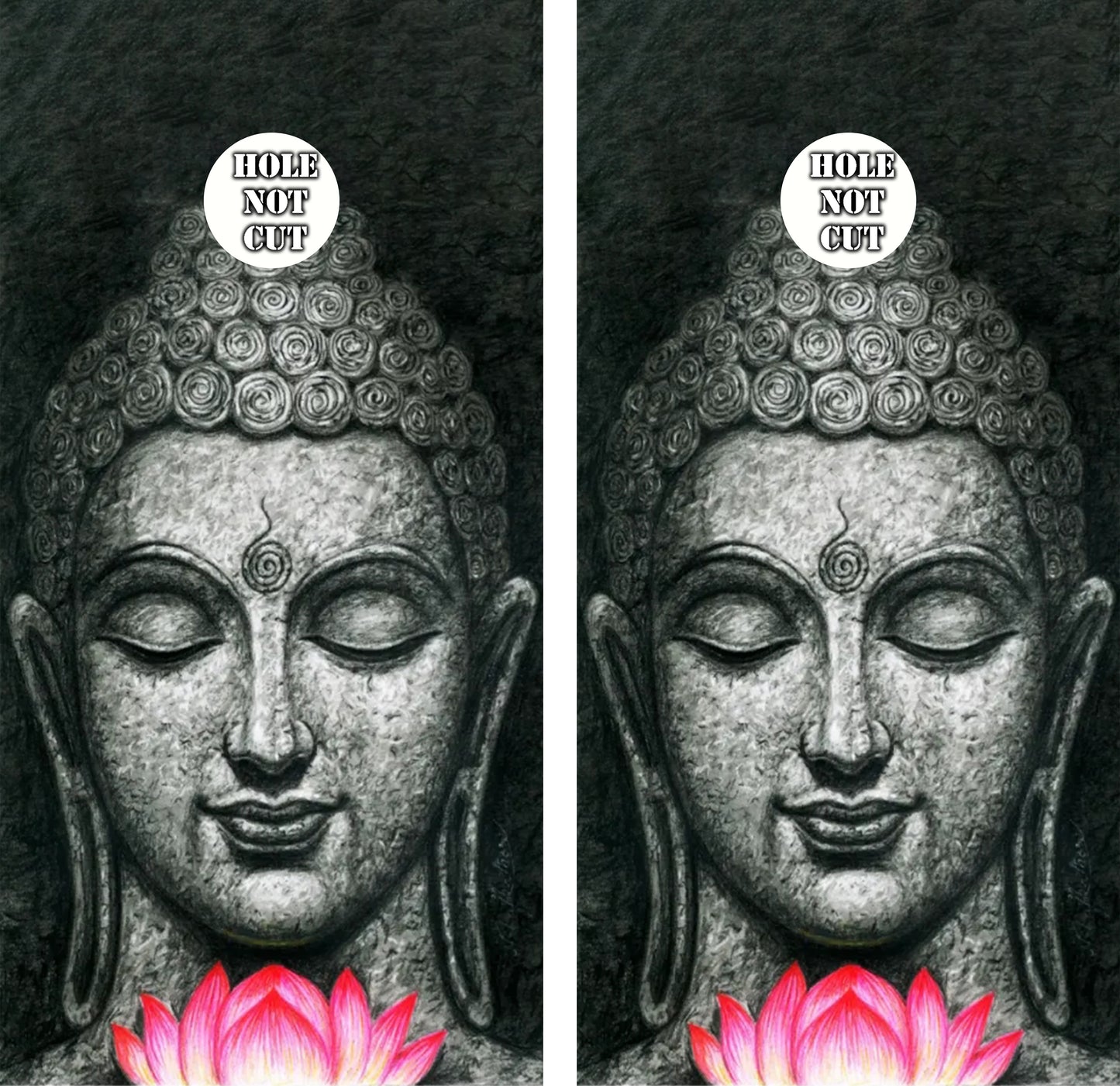 Buddha Statue Pink Flower Cornhole Wraps/Skins