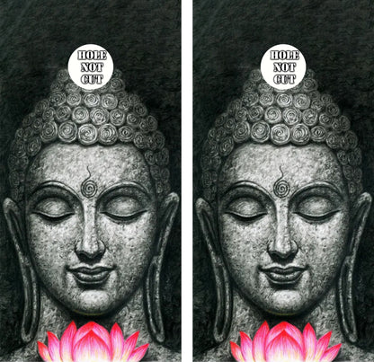 Buddha Statue Pink Flower Cornhole Wraps/Skins