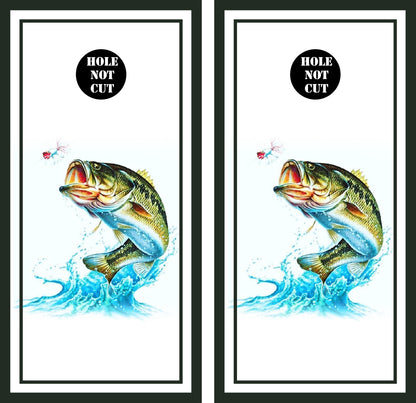 Bass Jumping From water Cornhole Vinyl Wraps/Skins