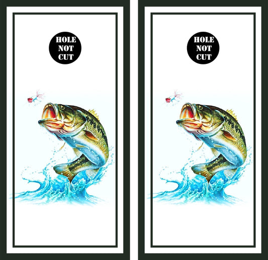 Bass Jumping From water Cornhole Vinyl Wraps/Skins