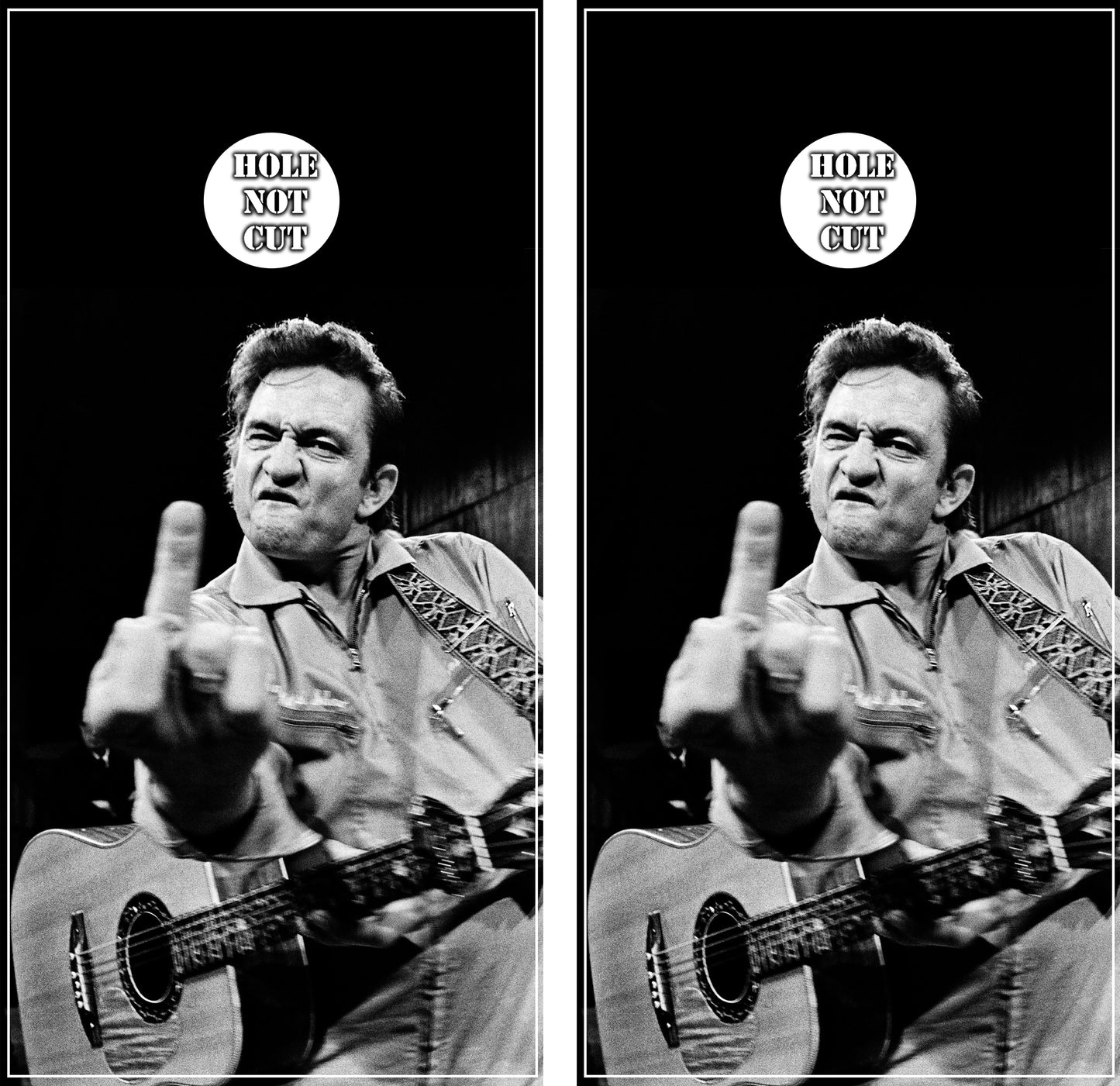 Johnny Cash Middle Finger Cornhole Vinyl Wraps/Skins
