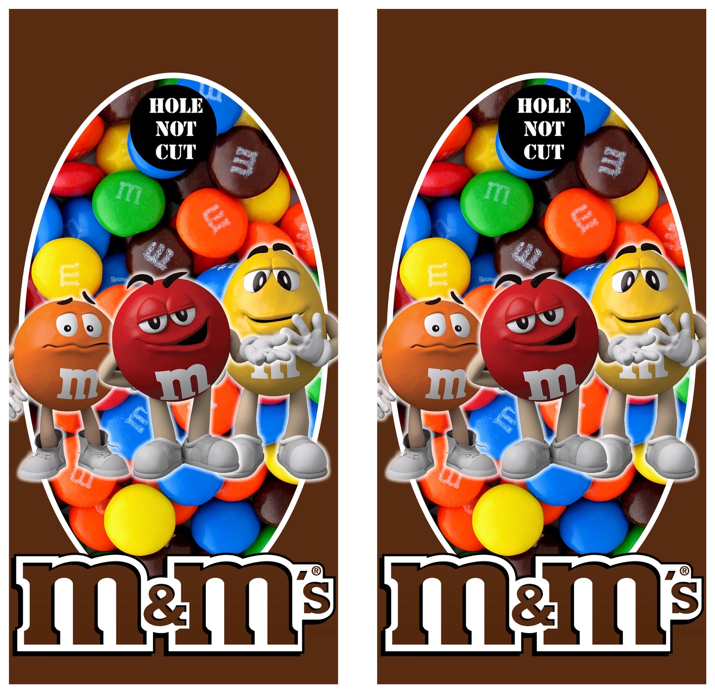 Chocolate M&Ms Cornhole Wraps/Skins