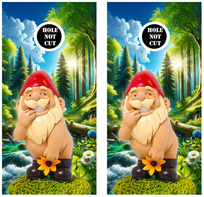 Bashful Forest Gnome Cornhole Wraps/Skins