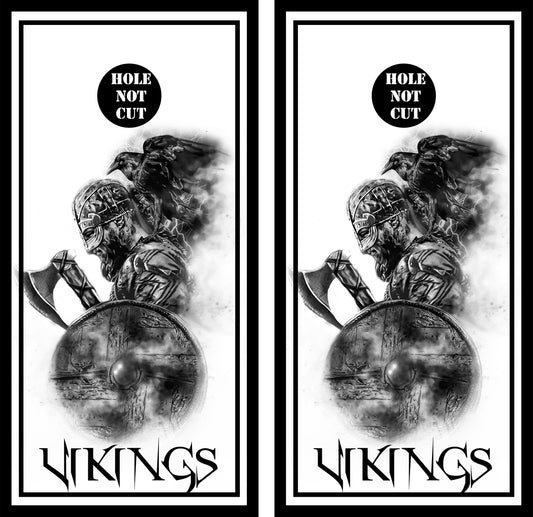 Viking and Raven Cornhole Vinyl Wraps/Skins