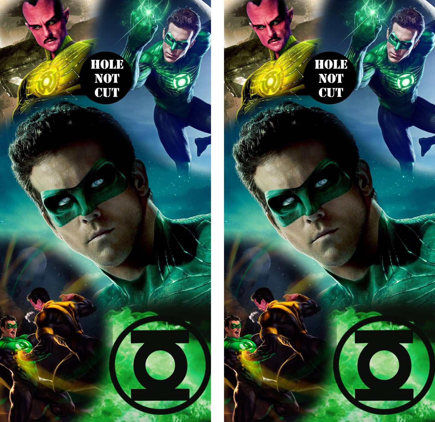 Green Lantern Superhero Cornhole Vinyl Wraps/Skins