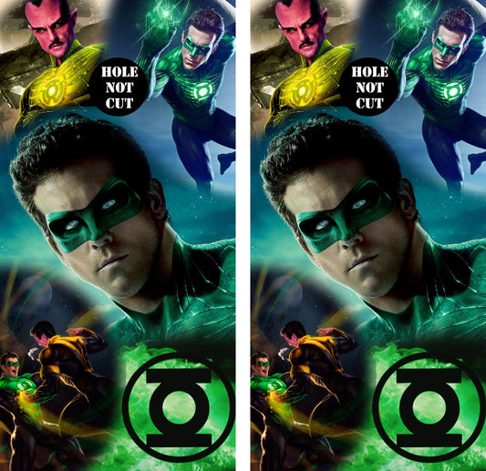 Green Lantern Superhero Cornhole Vinyl Wraps/Skins
