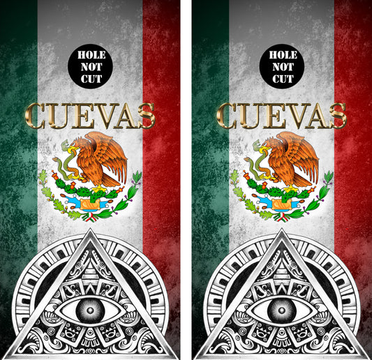 Mexican Flag Cornhole Vinyl Wraps/Skins