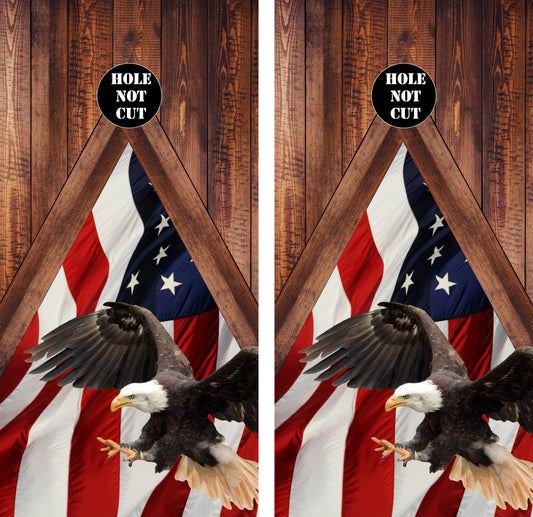 American Eagle/Flag Cornhole wraps/skins