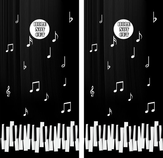 Piano Music Symbols Cornhole Vinyl Wraps/Skins