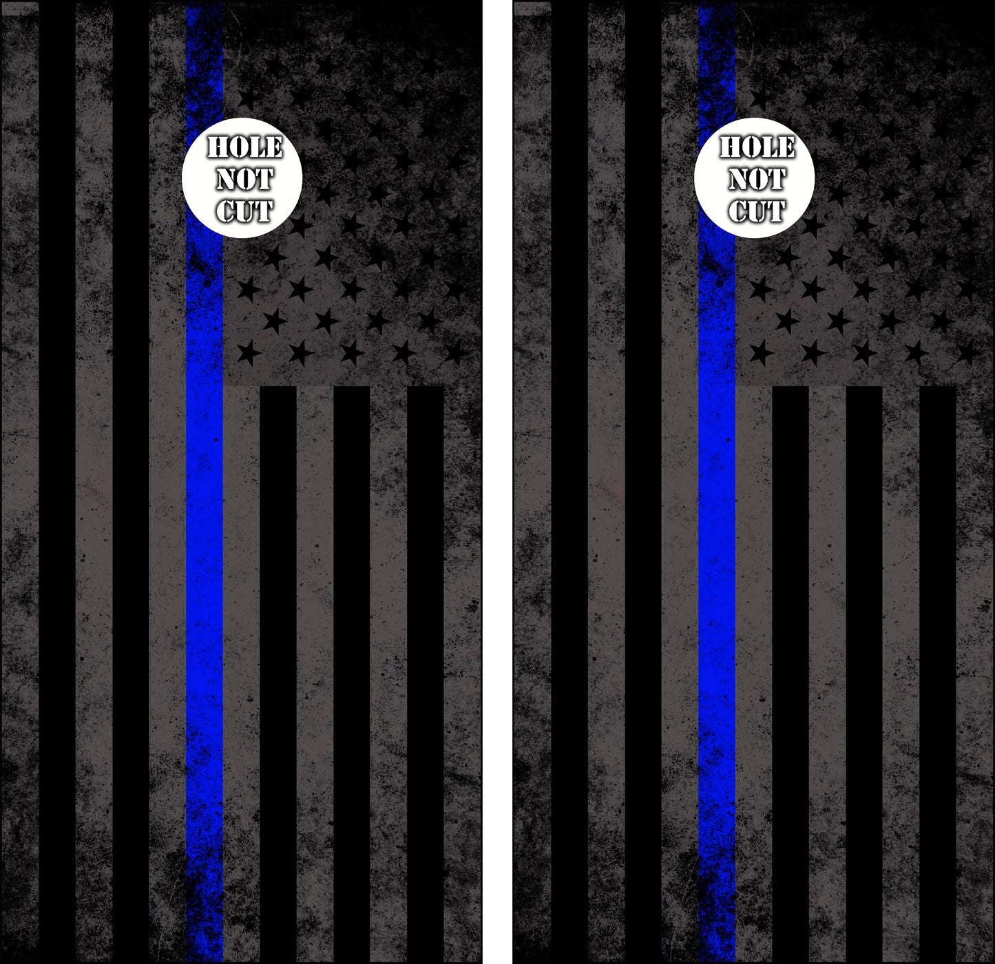 Black/Grey Faded Thin Blue Line Cornhole Wraps/Skins