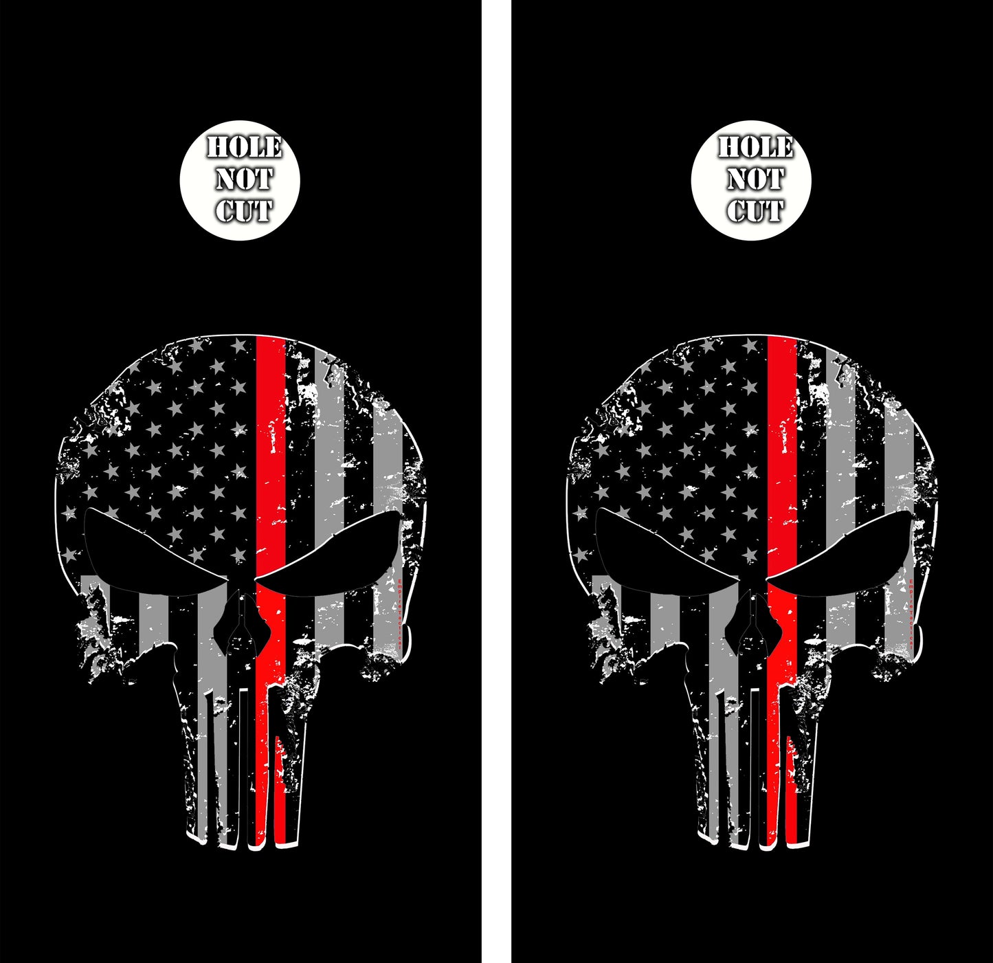 Punisher Thin Red Line Cornhole Vinyl Wraps/Skins