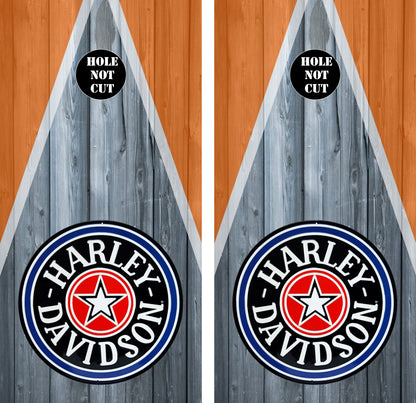 Harley Davidson Fat Boy Logo Cornhole Wraps