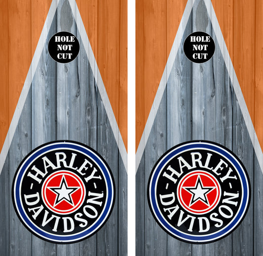 Harley Davidson Fat Boy Logo Cornhole Wraps
