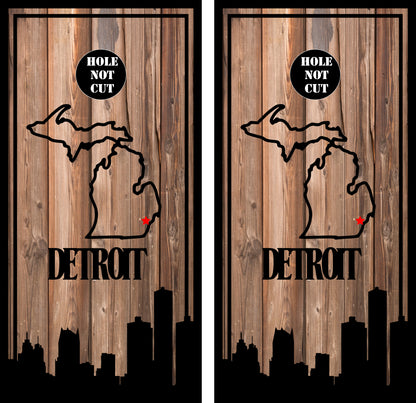 Wood Grain Michigan Peninsula Vinyl Wraps/Skins