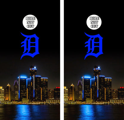 Detroit Skyline Old English D Vinyl Wraps/Skins