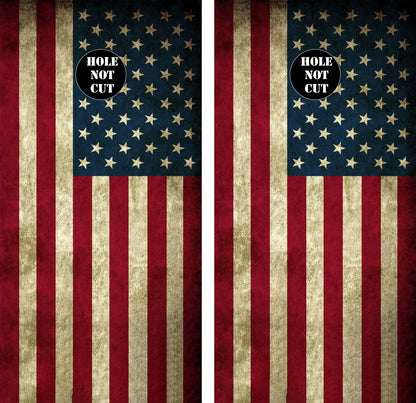 Worn American Flag Cornhole Vinyl Wraps/Skins