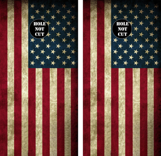 Worn American Flag Cornhole Vinyl Wraps/Skins