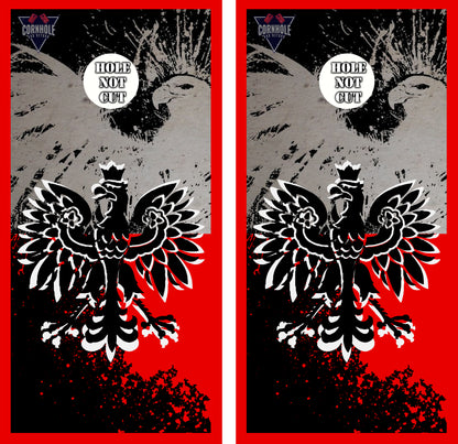 Polish Flag Cornhole Vinyl Wraps/Skins