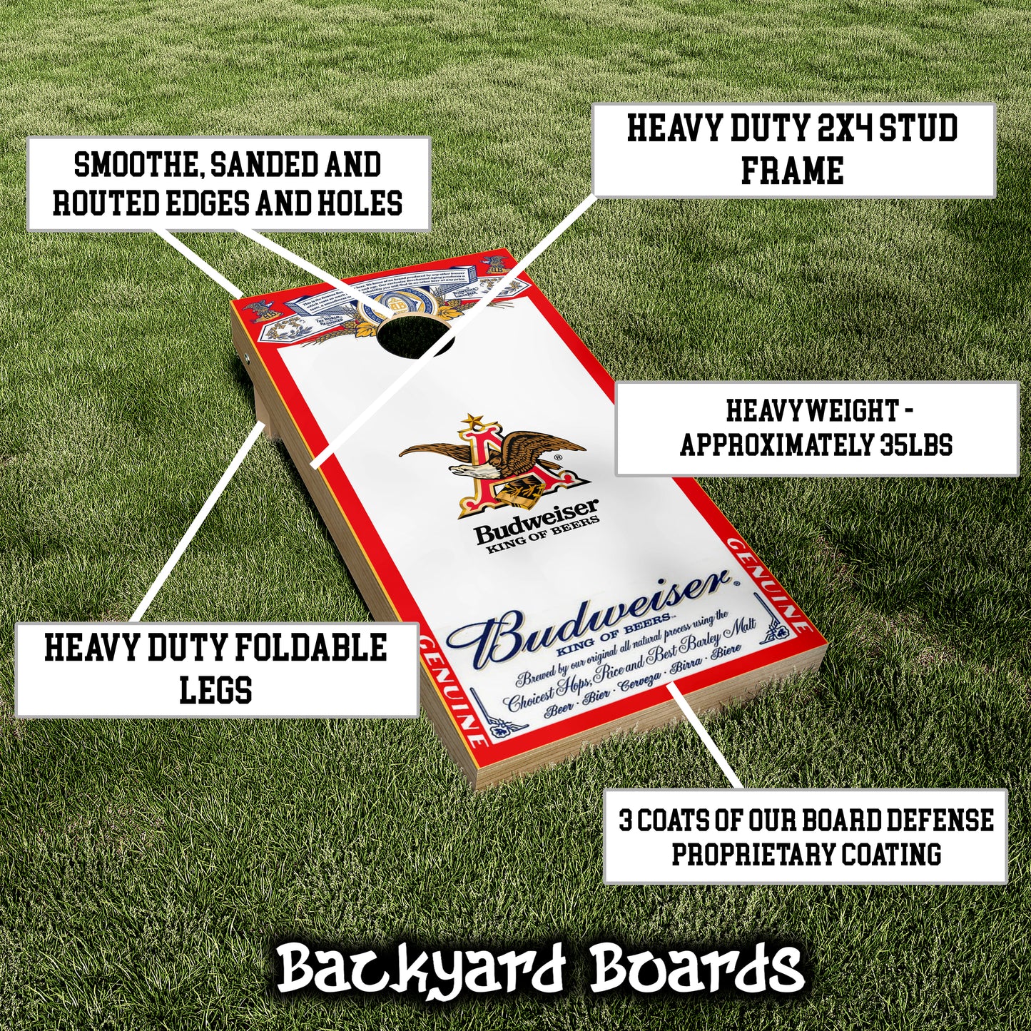 Budweiser Label Printed Cornhole Set