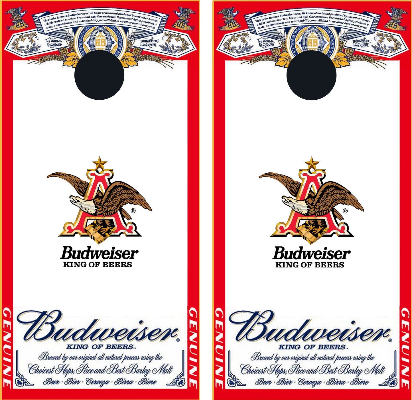 Budweiser Label Printed Cornhole Set