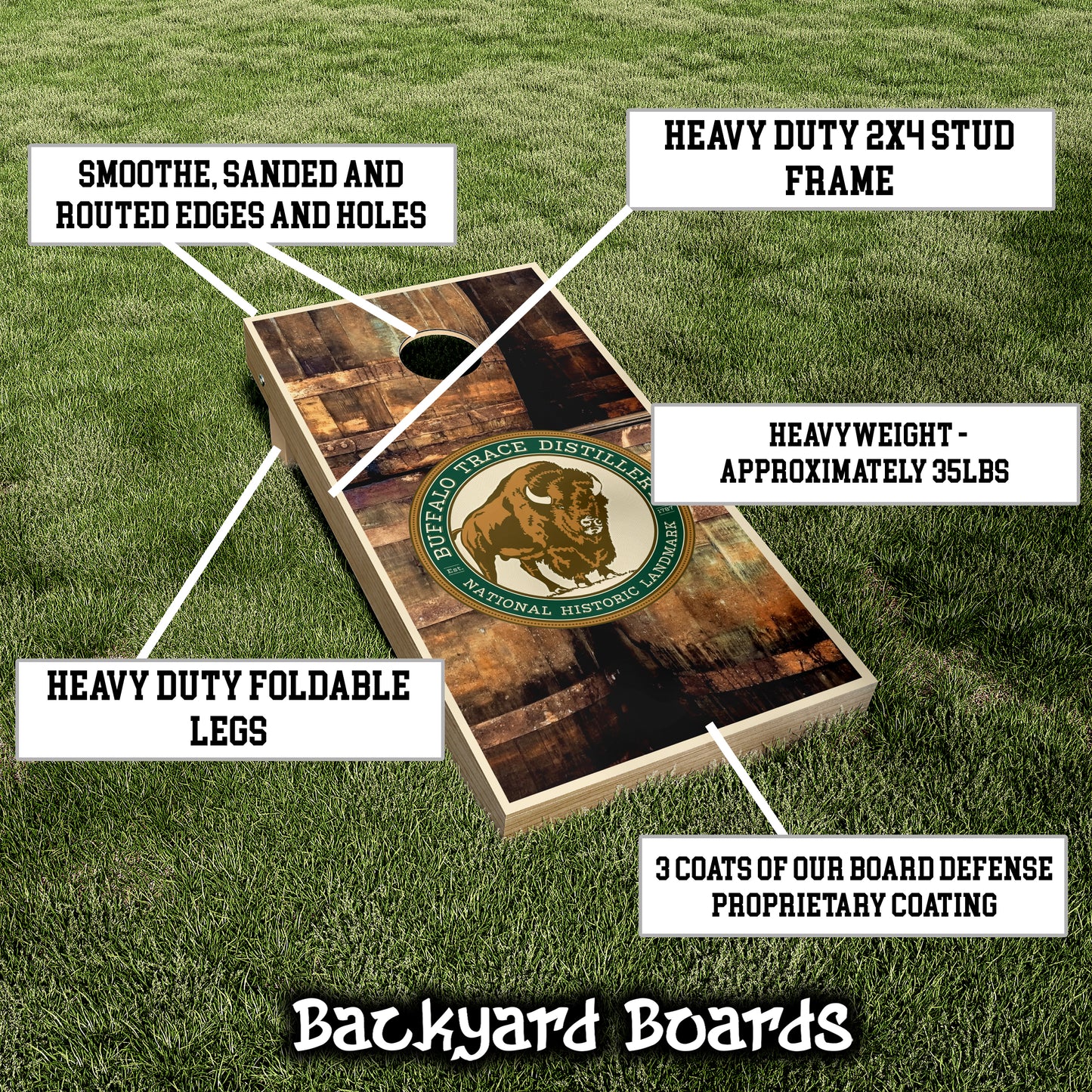 Buffalo Trace Bourbon Barrels Cornhole Set